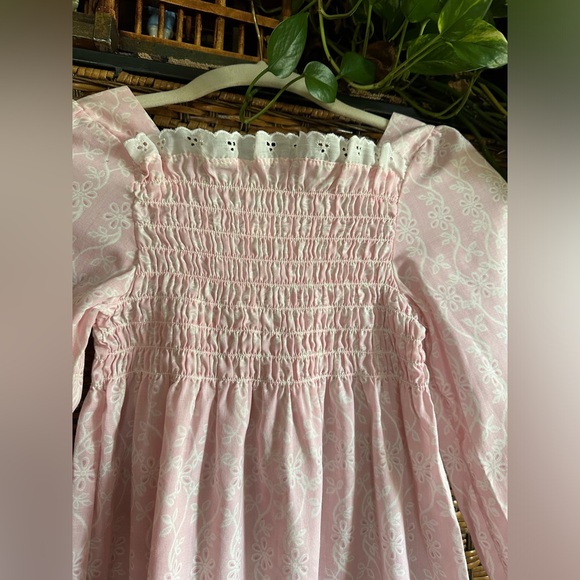 Sears Girl’s Smocked Perma Prest Cottagecore Pink Dress - Picture 7 of 11